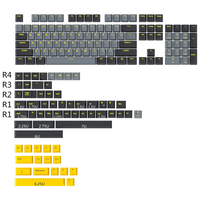 Capuchons de touches en aluminium Doubleshot 166 touches pour clavier mécanique avec interrupteurs Cherry MX et Clones ensemble de touches de profil OEM pour 60% 65%