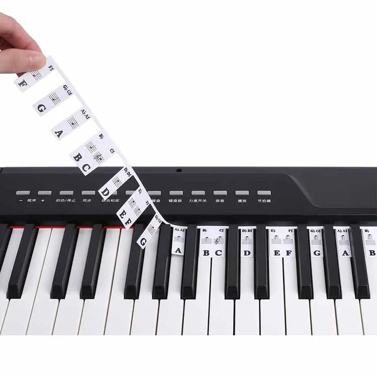 Reutilizável Removível 88 Chave Piano Nota Etiquetas Guia Teclado Eletrônico Etiqueta Adesivos para Iniciante