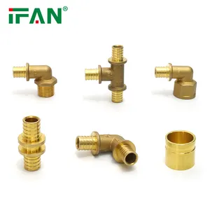 IFAN Customized Copper Thread Connector PEX Pipe Fittings Flexible Brass Plumbing PEX Fitting