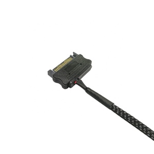 Câble adaptateur d'alimentation pour ventilateur PWM 15 broches mâle vers 3 broches 4 broches, personnalisable en usine, avec gaine noire - Product Image 2