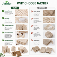 Sac de savon en sisal de chanvre naturel exfoliant pour le bain du corps pochette en maille sac à récurer pour savon ramie lin écologique mini sac pour savons