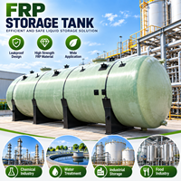Réservoir de stockage horizontal en fibre de verre renforcée (FRP) pour la réservation d'eau, avec volume personnalisé et structure de coque stable