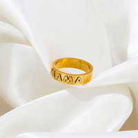 Fenny 18K Gold plattiert Mode brief graviert MAMA Band Muttertagsgeschenk Ring Edelstahl Großhandel Schmuck Form Frauen