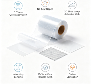 Toile adhésive en TPU pour empeigne de chaussure 3D, 0,05 mm, activation rapide, pour assemblage d'empeignes sans couture - Product Image 4