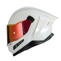 Casque intégral à double visière avec verres photochromiques à changement de couleur pour les fentes auriculaires, casque de moto aérodynamique en ABS