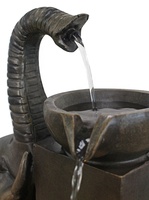 Nouveau jardin extérieur éléphant sculptures décoration fontaine d'eau solaire avec lumière LED fontaine de jardin d'eau