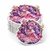 Autocollants PVC personnalisés Anime Magic Girl, couleurs vives, résistants aux UV, découpés, Kawaii Manga, mignons, imperméables, en vinyle, pour merchandising de dessins animés