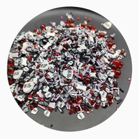Décorations d'Halloween en argile polymère en forme d'os, tranches, pour slime, breloques DIY, nail art, résine, artisanat, gobelets, 500g