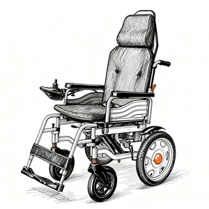 6 Km/H velocità 150kgs carico medico di viaggio portatile in acciaio pieghevole motorizzato sedia a rotelle con schienale alto - Product Image 1