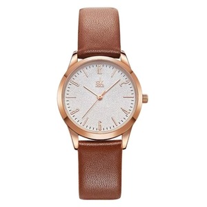 Montre à quartz imperméable de style couple, cadran argenté minimaliste, chiffres arabes, bracelet en cuir noir, montre décontractée pour homme et femme - Product Image 3