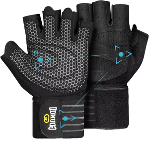 Guantes Deportivos Transpirables y Cómodos de Medio Dedo con Cierre de Cordones Diseñados para Entrenamiento con Pesas y Entrenamiento de Resistencia - Product Image 1