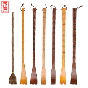 Wooden Back Scratcher Long Handle Massager Gua Sha Tool Rectangle Modern Simple Style - Product Image 1