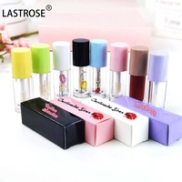 Venta al por Mayor de Tubos Redondos de 6 ml para Brillo Labial, Tubos de Gran Capacidad en Rosa, Blanco y Negro, Tubos de Brillo Labial con Cabezal de Brocha Grande