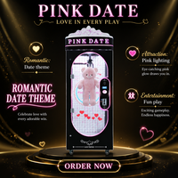 Pink Date Luxury Claw Machine LED Neon Toy Crane Machine Coin Operated Arcade Gift Vending Machine for Shopping Mall