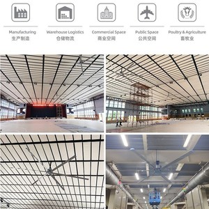 Industrial Ventilation <b>Fan</b> 7.3M Ceiling Mounted 1000W AC Motor <b>Remote</b> <b>Control</b> Large Size Design For Factory Warehouse - Product Image 5