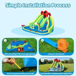 Hot Sale Kids Backyard Water Slide <b>Bounce</b> House With 450W Blower Jumping <b>Castle</b> Water Park Inflatable Indoor Outdoor - Product Image 4