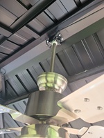 Ventilateur de plafond solaire extérieur de 52 pouces, 12V 24V, moteur CC sans balais, panneau solaire de 40W pour gazebo, serre et abri à outils