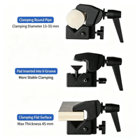 Pince Super Clamp Type C en aluminium usiné CNC, anodisée, robuste, pour studio, photographie de fond et accessoires de scène
