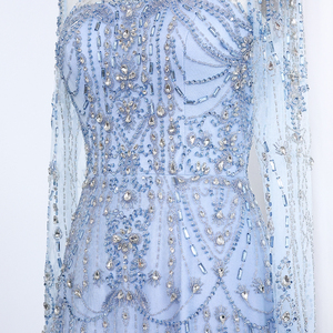 Sharon ha detto SS587 abito <span class=keywords><strong>da</strong></span> sera di lusso blu a <span class=keywords><strong>maniche</strong></span> <span class=keywords><strong>lunghe</strong></span> a collo alto Dubai donna festa di nozze arabe <span class=keywords><strong>abiti</strong></span> formali musulmani - Product Image 4