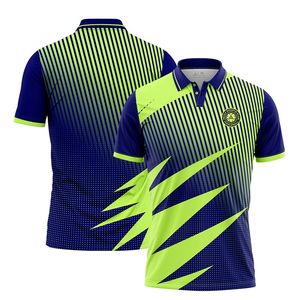 Col polo imprimé personnalisé vêtements de pickleball respirants à séchage rapide chemise de sport pour hommes vêtements de pickleball à manches courtes - Product Image 1