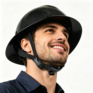 Casques de sécurité WELTA ANSI Z89.1 personnalisés en usine, en fibre de carbone, à bordure complète, suspension à 6 points, pour la construction, casque de sécurité extérieur - Product Image 4