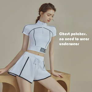 Orange Women's Lightweight Polyester Long Sleeve Gym Fitness Yoga Jacket <b>Sunscreen</b> Breathable Tight Waist Running Blazer Sports - Product Image 5