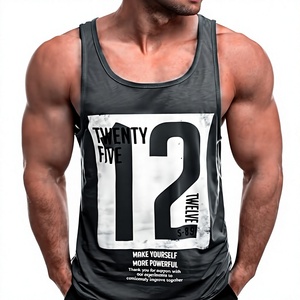 Débardeur de fitness pour hommes en gros, haute qualité, tricoté, avec logo personnalisé, respirant, séchage rapide, pour musculation, course et entraînement - Product Image 1