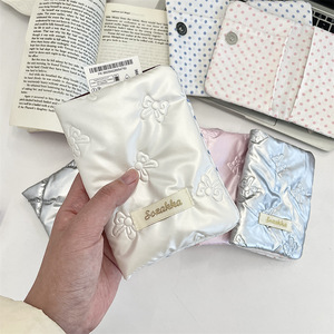 เคสใส่หนังสือเดินทางรูปโบว์น่ารักกระเป๋าใส่ตั๋วเดินทางอเนกประสงค์สำหรับผู้หญิงกระเป๋าใส่บัตรเครดิตเอกสารสไตล์เกาหลีของขวัญสำหรับผู้หญิง