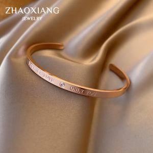 กำไลข้อมือสแตนเลสสตีลสำหรับผู้หญิงสาวเครื่องประดับโรสโกลด์ของขวัญวันวาเลนไทน์ - Product Image 4