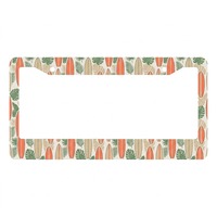 Support de plaque d'immatriculation personnalisé en aluminium avec impression de planche de surf, décoration de voiture thème plage tropicale et surf, 31 x 16 cm