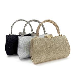 Borse da sera promozionali di lusso da <span class=keywords><strong>donna</strong></span> alla moda con <span class=keywords><strong>pochette</strong></span> quadrate strass nappa borse scintillanti per feste femminili - Product Image 5