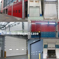 Porte de garage sectionnelle moderne en aluminium à rupture de pont thermique, en fibre de verre et verre trempé, sur mesure, pour extérieur de villa