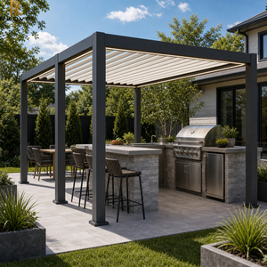 RKOVE RK-C1 3x4m/<b>3</b>*3m/<b>3</b>*6m Motorized Aluminum Pergola Aluminum Outdoor Pergola Freestanding for Garden Grill Patio LED Lighting - Product Image 4