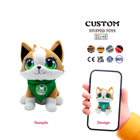 Peluche personnalisée : Adorable chat en peluche avec certifications, personnalisation possible à partir de votre image