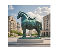 Art antique Sculpture significative Design Sculpture de cheval Tang en Bronze grandeur nature pour cadeau