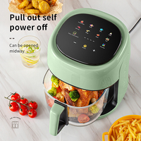 Mini friteuse à air 4,5 L avec panier transparent et écran tactile LED pour appartement et dortoir