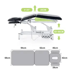 Camilla de Masaje Eléctrica para Quiropráctica y Terapia de Belleza, Ajustable, con Aguja de Tratamiento, para Presión, Ajuste Óseo, Tatuajes, de PVC, para Hotel - Product Image 4