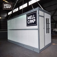 WELLCAMP Maison préfabriquée modulaire pliable à faible coût, ignifuge, imperméable, mini conteneur, design moderne, utilisation en chambre