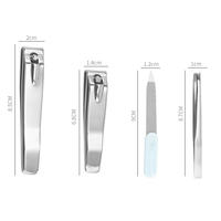 Ensemble de coupe-ongles en acier inoxydable de luxe 4 pièces, kit professionnel de manucure et de pédicure, boîte de soin des ongles, beauté et soin des ongles