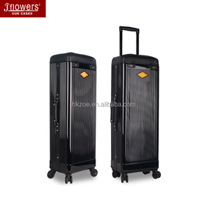Jflowers PU Hard Billiard Cue Case Trolley Large Capacity Pool Cue Box Telescopic Handle Wheels Adjustable Height 1/2 Rod Box - Product Image 1