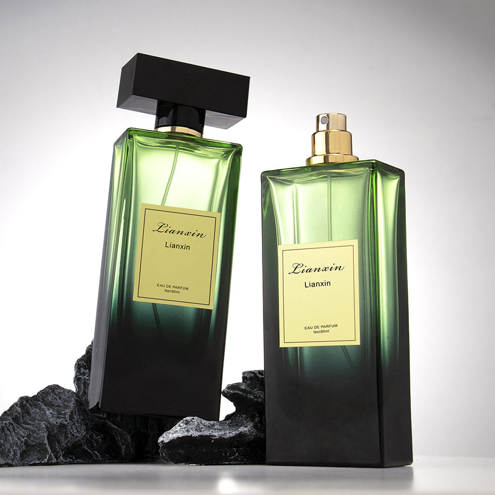 80ml Luxury Flat Glass Square Perfume Bottle Black Men's