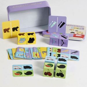 Vehicle Fruit Animal and It <b>Shadow</b> Matching Block Education Puzzle with Tin <b>Box</b> Wooden Board Game for 3 4 5 6 Years Old Kids - Product Image 2