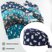 Gorro Quirúrgico Transpirable Unisex con Logotipo Personalizado de Marca Privada al por Mayor, Gorro de Enfermera, Gorro de Médico, Talla Ajustable