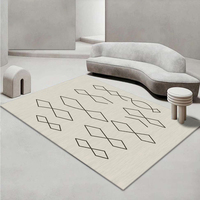 0197 Tapis de salon modernes en velours de cristal et polyester, faciles à nettoyer, imperméables, géométriques, fabriqués à la machine