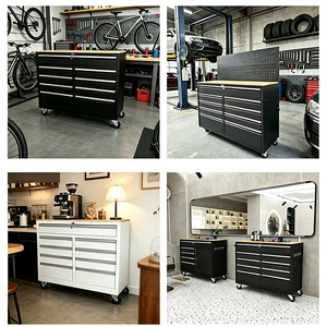 Caja de Herramientas Rodante de Alta Resistencia de 46 Pulgadas, Gabinete de Almacenamiento de Metal Negro con 9 Cajones <span class=keywords><strong>para</strong></span> Taller de Reparación de Automóviles - Product Image 3