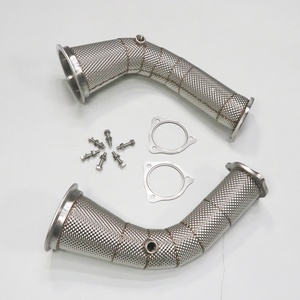 Reducing Straight Exhaust Downpipes With Brushed for Audi RS4 RS5 B9 2019-2022 2.9T, 304 Stainless Steel, OEM & ODM Available - Product Image 4