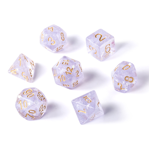 DNDND 7-Piece Polyhedral Resin Gold Glitter <strong>Dice</strong> Set with PE Bag 16mm Size Square Shape for D&amp;D &amp; <strong>Role</strong> <strong>Playing</strong> Games - Product Image 3