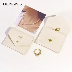 Boyang personnalisé microfibre bijoux sacs boucles d'oreilles colliers bague bijoux stockage emballage cadeau pochette