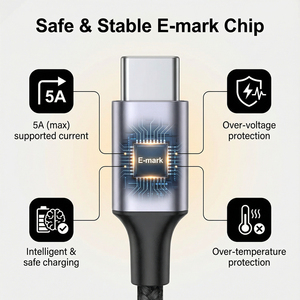 Cables <span class=keywords><strong>USB</strong></span> <span class=keywords><strong>Tipo</strong></span> <span class=keywords><strong>C</strong></span>, <span class=keywords><strong>Cable</strong></span> de Carga Rápida de 240W 5A, <span class=keywords><strong>Cable</strong></span> <span class=keywords><strong>USB</strong></span> <span class=keywords><strong>C</strong></span> Personalizado de Fábrica, 1m 2m 3m, <span class=keywords><strong>Cable</strong></span> de Carga PD3.1 con Trenzado de Nailon, <span class=keywords><strong>Cable</strong></span> USBC - Product Image 5