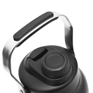 Bouteille d'eau en acier inoxydable grande capacité (64oz, 128oz) pour la gym, avec poignée large et couvercle à paille - Product Image 2